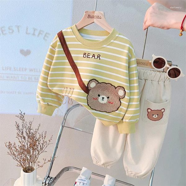 Ensembles de vêtements bébé filles garçons automne vêtements pour bébés tenues enfants dessin animé t-shirt pantalon enfant vêtements de sport frère soeur Costume