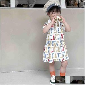 Kledingsets Baby Meisjes Designer Jurk Kinderen Luxe Kledingsets Rok Klassieke Kinderkleding Letter Jurken Drop Delivery Baby, K Dhfap