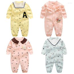 Ensembles de vêtements pour bébé, vêtements une pièce, printemps et automne, manches longues, femme, été, garçons fins, costume en pur coton