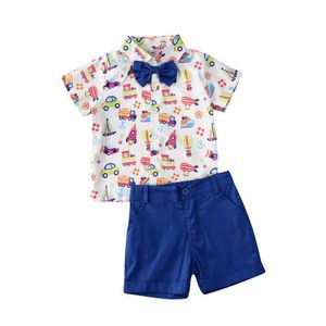 Kledingsets Baby zomerkleding 1-6Y Peuter Baby Boy Zomeroutfits Tops Shirt Shorts Broek Gentleman Party Suit