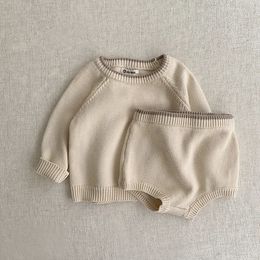 Conjuntos de ropa Suéter para bebé Primavera Otoño Top y pantalones cortos para niños Traje Ropa Nacido Bebé Niños Niñas Conjunto Conjunto 231207