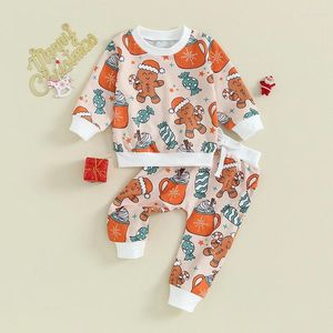 Kledingsets Baby Peuter Kerst Matching Outfit Meisje Jongen Grote broer Zusje Neef Shirt Gestreepte broek Kledingset