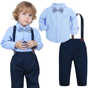 Kledingsets Baby Bruiloft Outfit Baby Gentleman Formele Kleding Peuter Doopkleding Set Verjaardagsfeestje Kerst Streeppak 230110