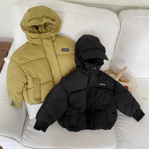 Kledingsets Baby Winter Eendendons met capuchon Bovenkleding Koreaanse kinderen Dikkere jas Ritsjassen Jongens Meisjes Zwart Warme buitenjassen 231123