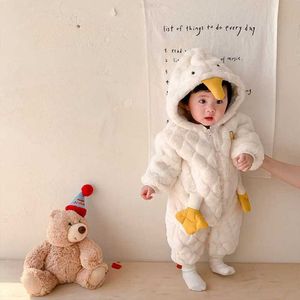 Ensembles de vêtements Veste d'hiver en coton épais pour bébé, pull chaud à capuche caneton, veste pour vêtements d'extérieur, combinaison nouveau-né