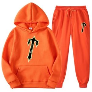 Conjuntos de ropa Baju olahraga pria tudung trendi baru berkerudung 2 potong kaus senam celana pakaian Jogging bintang 230907