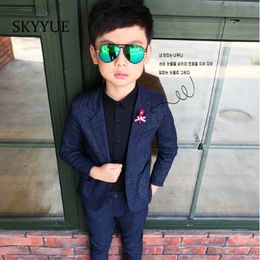 Vêtements sets bayi laki-laki cocok untuk anak-anak anak jaket blazer utuk anak 2019 hitam musim semi mantel celana 2 buah seltelan formel pernikahan anak w0222