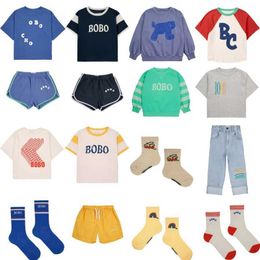 Ensembles de vêtements BC 24SS T-shirt pour enfants et shorts de jolies vêtements et pantalons de sport imprimés mignons pour garçons et filles D240514
