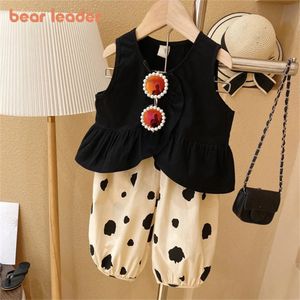 Ensembles de vêtements Bear Leader Girls Summer Suit Enfants Jarretelles Gilet Top Bloomers 2pcs Baby Outfit Vêtements 230322