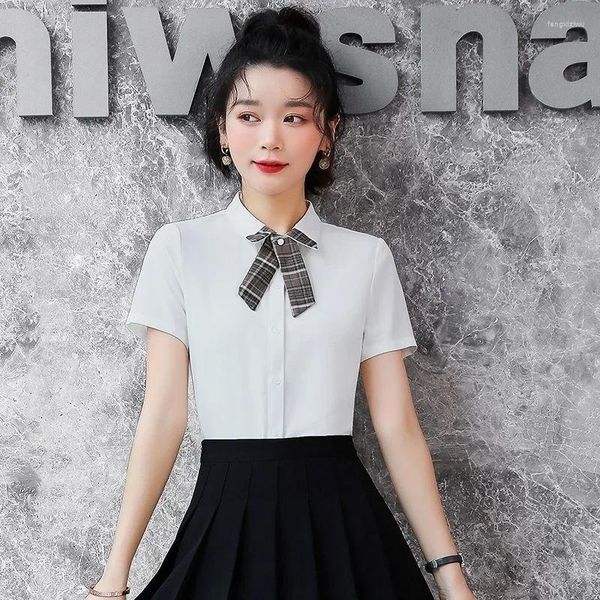 Vêtements ensembles de vêtements de beauté Uniforme d'étudiant uniforme de professeur d'âge préscolaire travail détachable à nœud papillon collégial set mince