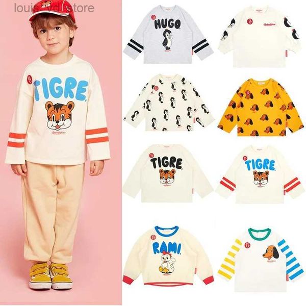 Conjuntos de ropa Bebe Coreano Bebé Camiseta de manga larga 2023 Otoño Pingüino Cachorro Impreso Chica Niño Camisetas Niños Top Ropa T231204