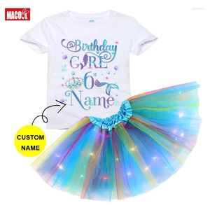 Sets de ropa Camisa de cumpleaños Camiseta Mermaid chicas tutu princesa