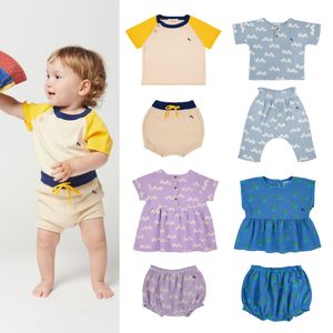 Kledingsets Bobo Summer Kids Girls Klezen Sets Lovely Peuter Baby T -shirt en shorts Suits BC Leuke Casual Infant Bloomers 230322