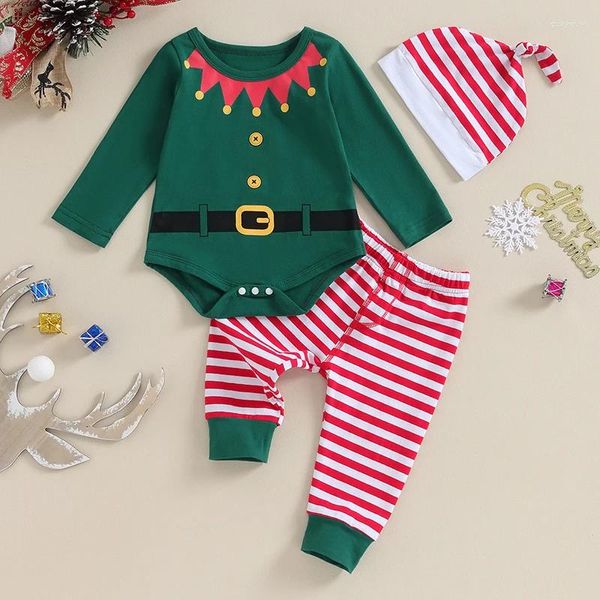 Conjuntos de ropa Baby Boy Boy Cadena de Navidad Niña infantil Manija larga pantalones de pantalones Juego de ropa