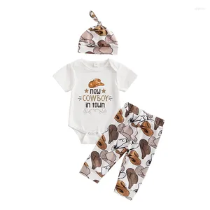 Conjuntos de ropa Baby Baby Boy Girl Clother Country Farm Autbit oeste de manga corta