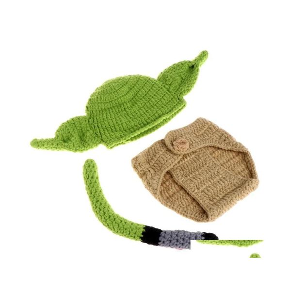 Ensembles de vêtements Born Baby Boys Girls Cute Crochet Knit Costume Prop Outfits Po Pography Wool Hat Decorationclothing Drop Delivery Kids Dhojh