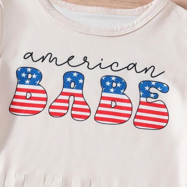 Ensembles de vêtements nés bébé fille 4 juillet tenues à manches courtes manches américaines tshirt drapeau short bande de bande