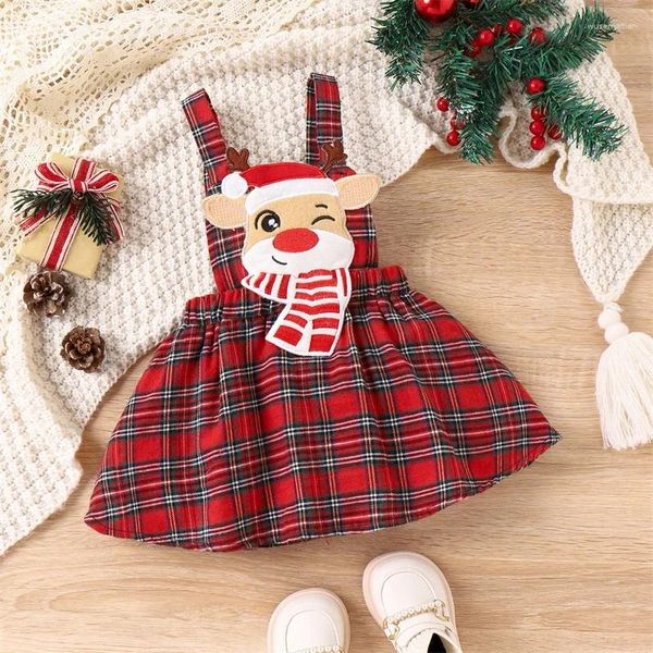 Ensembles de vêtements Né bébé fille tenue de Noël Santa manches longues barboteuse jupe d'élan bébé première robe vêtements