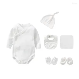 Sets de ropa Baby Baby Set Kids Boy Clothing Long Sanges Bodysuits Babs Bibs 6 piezas/lotes para niñas