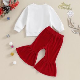 Ensembles de vêtements pour bébés filles, tenues de 1er noël, sweat-shirt à manches longues, pantalon évasé, vêtements d'automne et d'hiver de noël