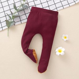 Ensembles de vêtements né bébé filles Patchwork côtelé solide hiver Leggings pantalon fille vêtements cloche bas taille 6 été