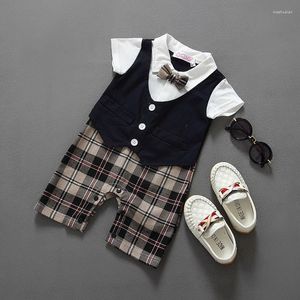 Ensembles de vêtements Né Enfant Bébé Garçon Vêtements Été Petit Gentleman Costume Baptême Formel Fête Body Combinaison Années