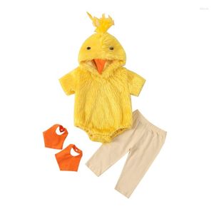 Ensembles de vêtements nés en bas âge pour bébé bébé fille Halloween Duck Costumes fourrure à capuche mignon costume de costume de tenue de tenue