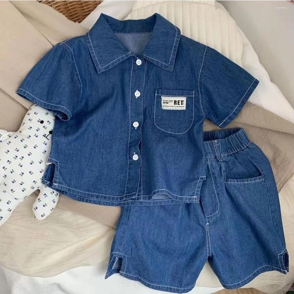 Vêtements ensembles garçon 2 pcs sets denim kids vêtements costumes enfants