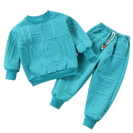 Ensembles de vêtements garçons 2 pièces survêtement bébé filles enfants vêtements de sport ensembles bébé enfants sport unisexe lettre pantalons tenues 1-7 ans enfants sweat 231130