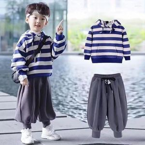 Kledingsets Jongens en meisjes Herfst Wintermodellen 2024 Koreaanse babysport Cool knap gewatteerd verdikt truibroekpak