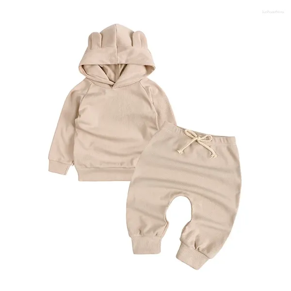 Ensembles de vêtements garçons décontracté 2 pièces vêtements bébé filles coton automne survêtements à manches longues costumes à capuche hauts sarouel pour bébé