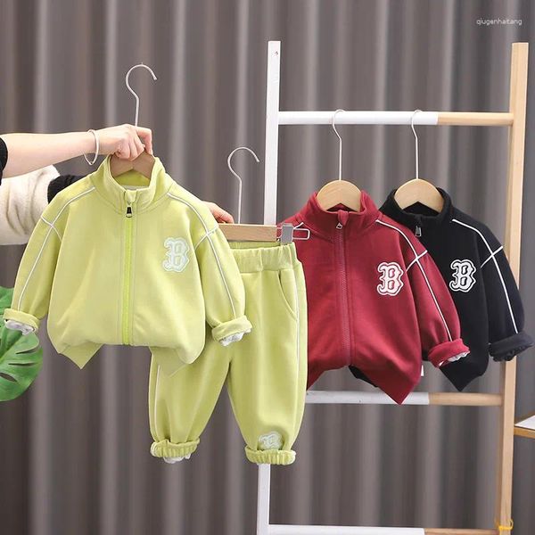 Vêtements Ensembles Boys Vêtements printemps automne 2024 Enfants Pantalons de vestes de coton 2pcs Survêtements pour bébés filles Suisse de sport