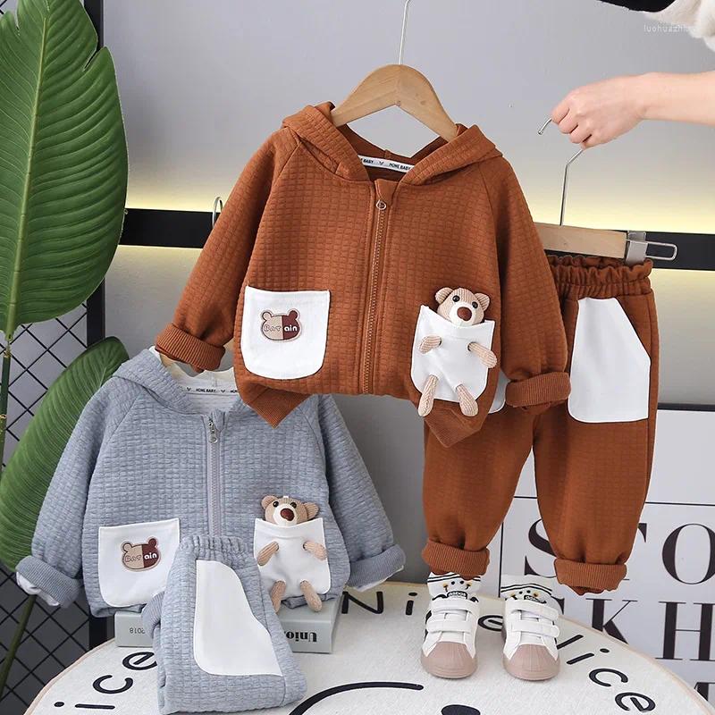 Kleidungsstücke Jungen Kleidung Frühling Herbst 2024 Kinder süße Jackets Hoodies Hosen 2pcs Sportanzug für Baby -Mädchen -Trails -Aufenthalte Kinder Outfits