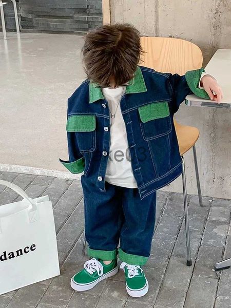 Ensembles de vêtements Ensemble en denim pour garçons 2023 Printemps Nouveaux trésors pour hommes Ensembles de vêtements pour bébés garçons Vêtements pantalons jeans jeunes enfants J231020