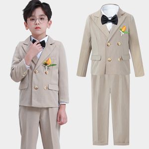 Conjuntos de ropa Conjunto de traje de vestir para niños Pascua Boda Cumpleaños Niños Flor Caballero Rendimiento Traje Chaqueta Pantalones Camisa Bowtie Ropa 6pcs 230613