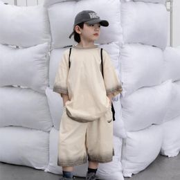 Sets de ropa Juego de niños 2024 Summer estilo coreano Fashion and Girls Casual Top Pants dos piezas para al aire libre