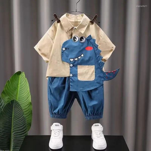 Ensembles de vêtements Ensemble de chemise pour garçons Été Beau bébé Dessin animé Manches courtes 2-3 4-5 6 ans Vêtements pour enfants Deux pièces