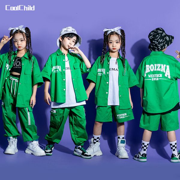 Ensembles de vêtements Garçons Street Dance Lettres Chemise Pantalon Cargo Filles Hip Hop Cool Blouse Vêtements Ensembles Joggers Enfants Streetwear Jazz Tenues Costumes 230803