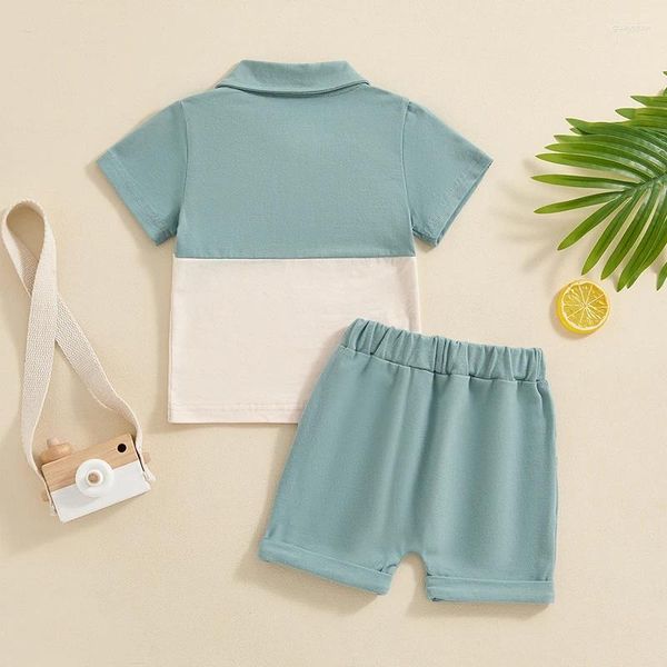 Vêtements Ensembles garçons pour tout-petit bébé 2pcs courtes mignons tenues manches d'équipe de manche t-shirts et shorts de la plage d'été