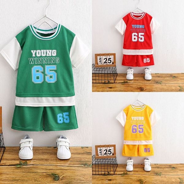 Conjuntos de ropa Marca Ropa para niños Trajes deportivos Conjunto de 2 piezas Niños Niño Niña Desgaste Baloncesto Fútbol Ropa Traje Chándal Camisetas Pantalones cortos 230703