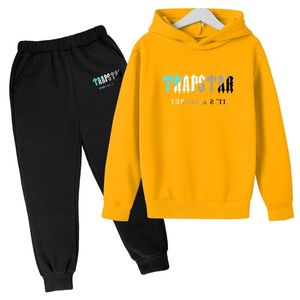 Kleding Sets Merk Trapstar Gedrukt Trainingspak Jongens En Meisjes 2 Stuks Capuchon Sweatshirtbroek Joggingpak 4-11 Jaar kid Kleding 230612