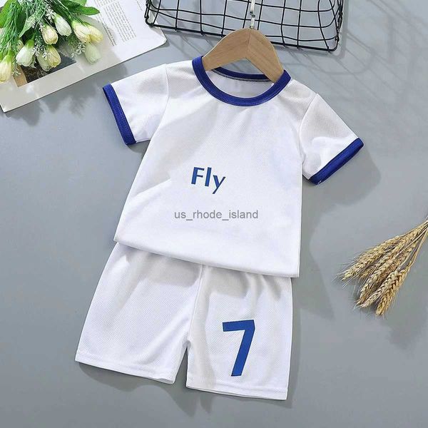 Conjuntos de ropa Fútbol transpirable Niños niña Jersey conjuntos de pantalones cortos Camiseta de fútbol para niños Conjunto de camiseta de fútbol para niño Camiseta de fútbol de poliéster siete