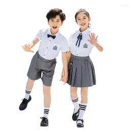 Kledingsets C097 Kindergarten Uniformen Zomer kinderen Performance kostuums Elementaire Klasse Korte mouwen shirt