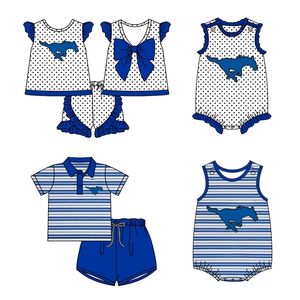 Kledingsets Campus Uniform Sport Windpak Groothandel Op maat Leuke Baby Kinderen Zomerkleding met korte mouwen 230830