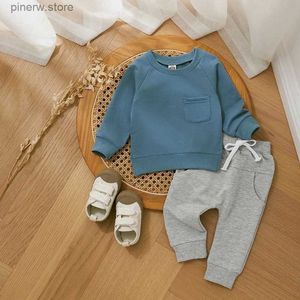 Ensembles de vêtements Casual Nouveau-né bébé garçons filles vêtements ensemble hiver enfants tenues à manches longues sweat-shirt taille élastique pantalons de survêtement costume pour bébé