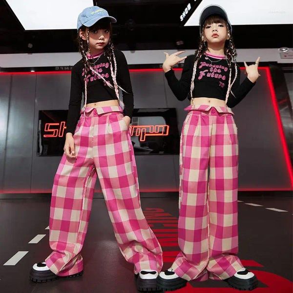 Vêtements Enfant Child Jazz Dance Costume Hiphop Vest Pantal Pantalon pour filles Performance de scène Kpop Tentime Kids Street Vêtements