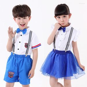 Ensembles de vêtements Uniformes scolaires pour enfants Ensemble Filles Garçons Vêtements de spectacle Hauts Pantalons T-Shirt Jupes Garçon