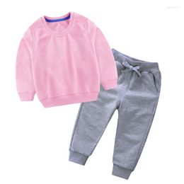 Kledingsets Kinderkleding Set lente en herfst Big Candy Color Sports Leisure 2-8 jaar oud Twee Pi