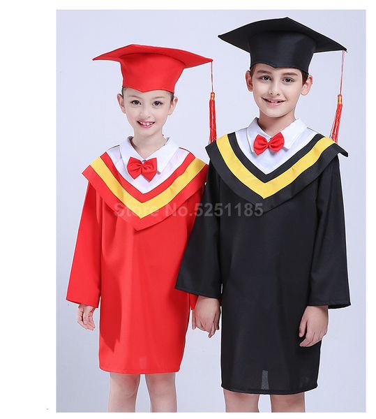 Ensembles de vêtements Enfants Graduation académique Robes Étudiants Bachelor Uniforme Scolaire Enfants Classe Équipe Robe Robe Casquettes Stage Party Costume De Jeu De Rôle 230601