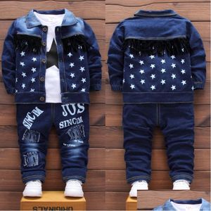 Kledingsets Kinderen babyjongens kleren mode denim jas top 3 van